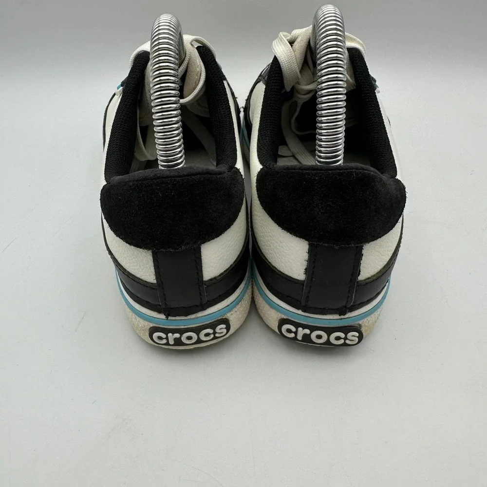 Crocs Bradyn Golf Shoes Womens Size 6 Black White‎ Spikeless Leather Sneakers